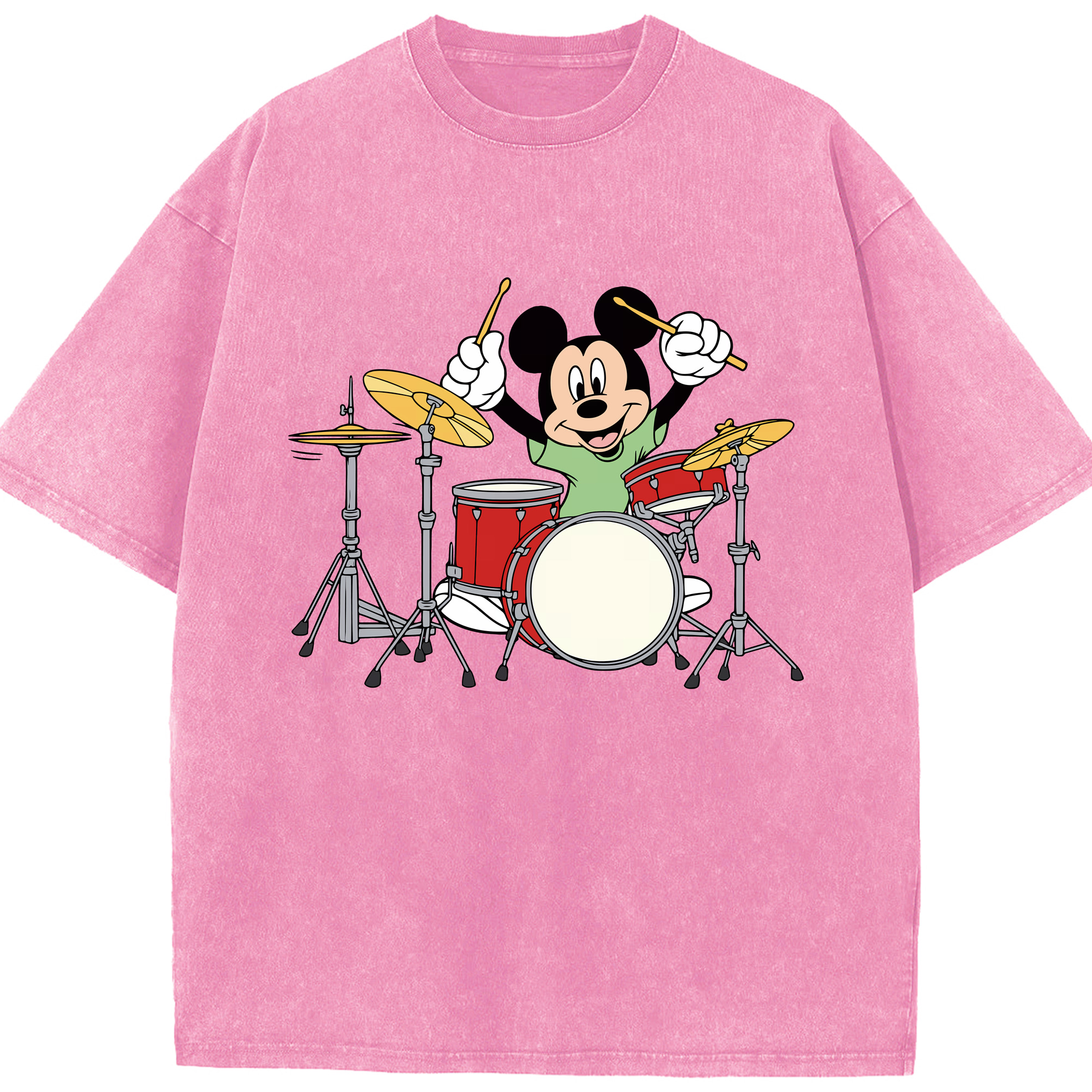 （画像用） ミッキーマウス Mickey Mouse 綿100% ヴィンテージ風 半袖Tシャツ（フロントプリント）